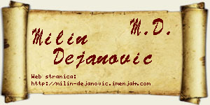 Milin Dejanović vizit kartica